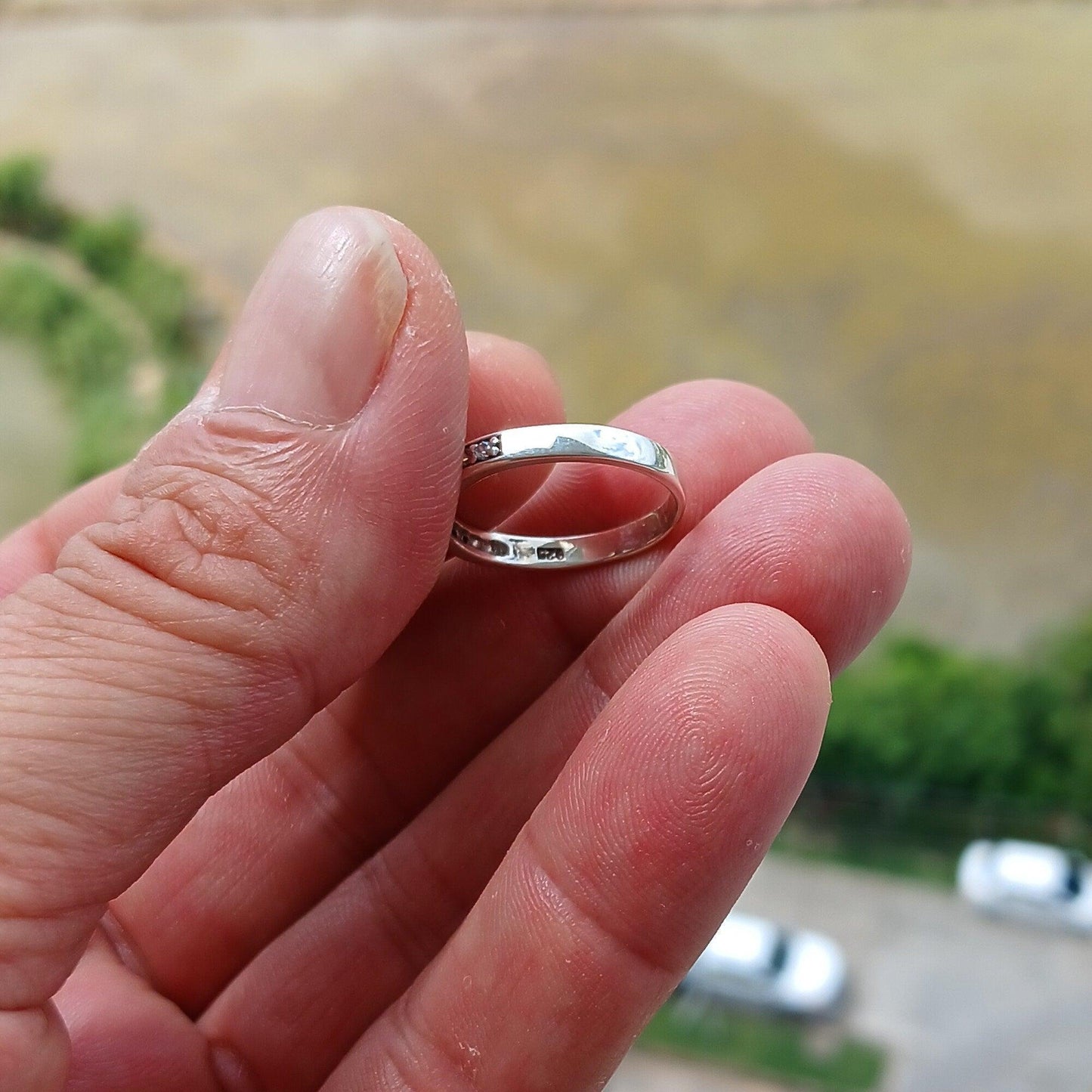 Moonstone Ring, Moonstone Silver Ring, Sterling Silver ring, Solitaire Ring, marquise shaped Ceylon Moonstone and 8 CZ, gift for Her - 7.75-3