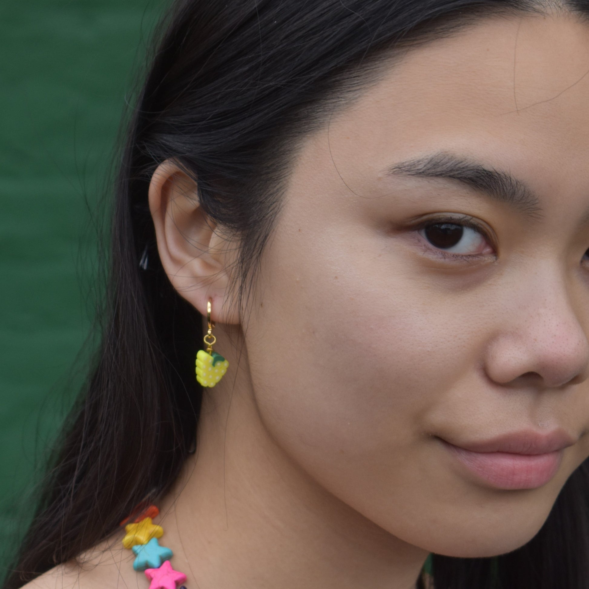 White grape fruit huggie earrings | by Ifemi Jewels-1