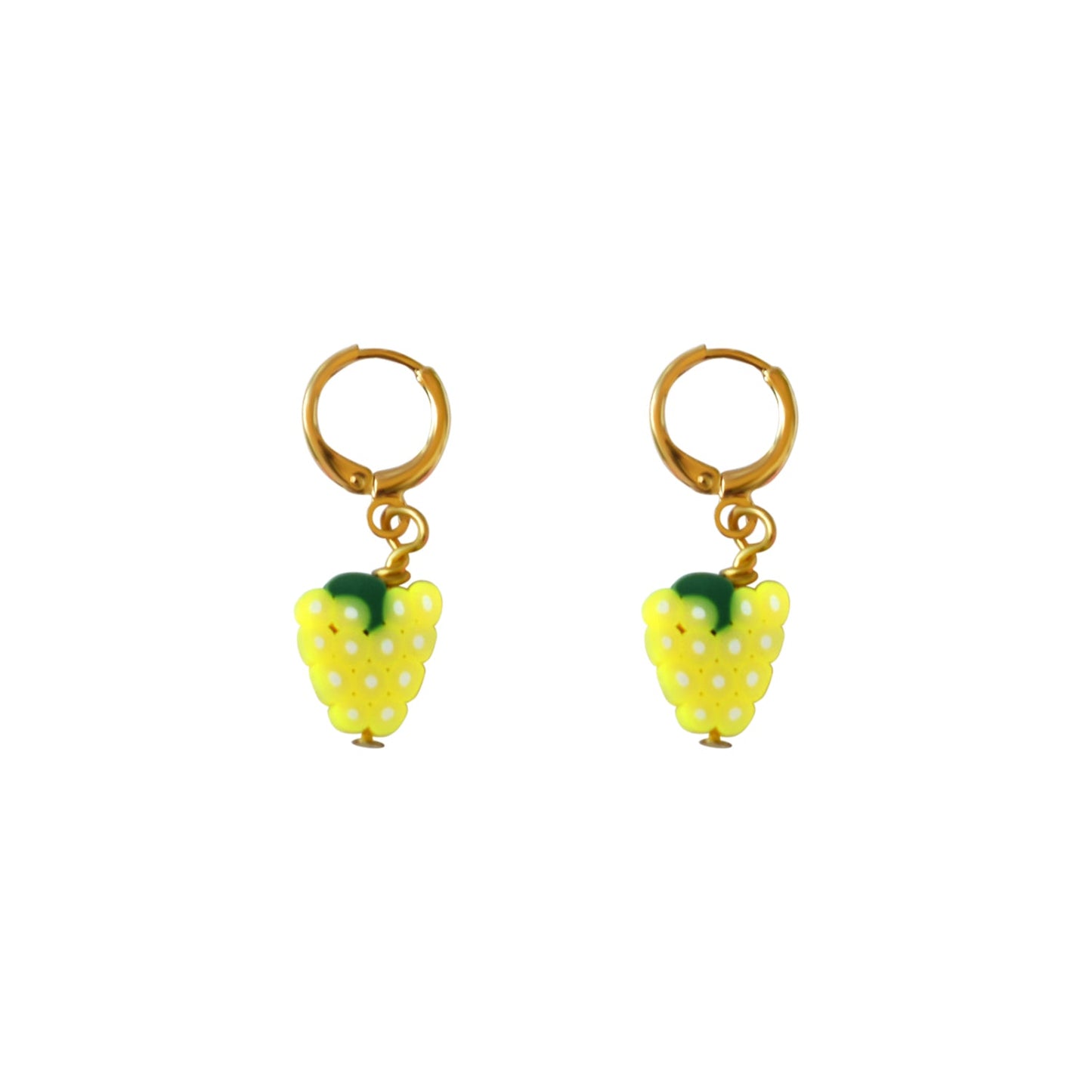 White grape fruit huggie earrings | by Ifemi Jewels-0