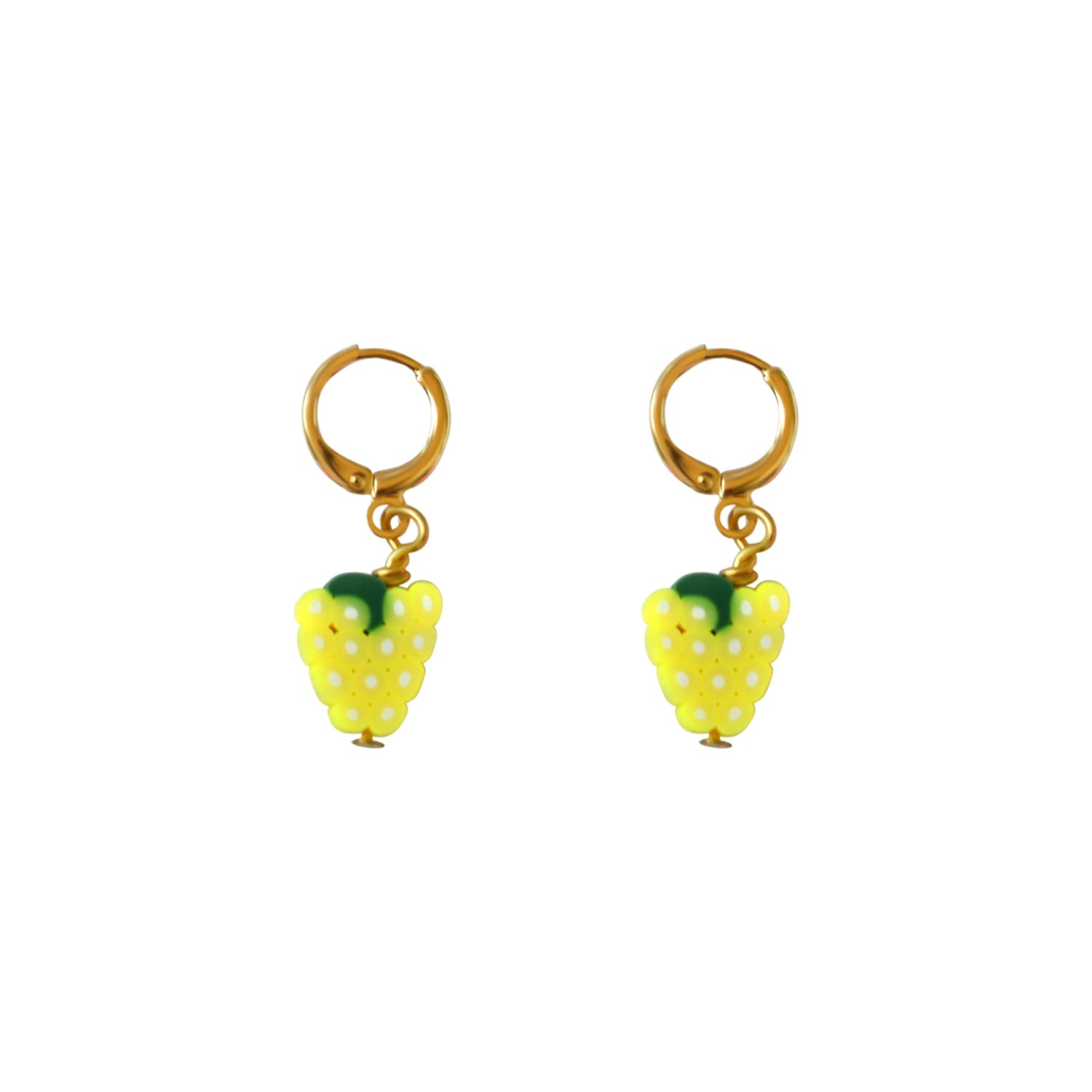 White grape fruit huggie earrings | by Ifemi Jewels-0