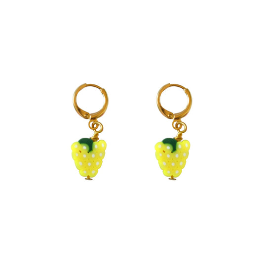 White grape fruit huggie earrings | by Ifemi Jewels-0